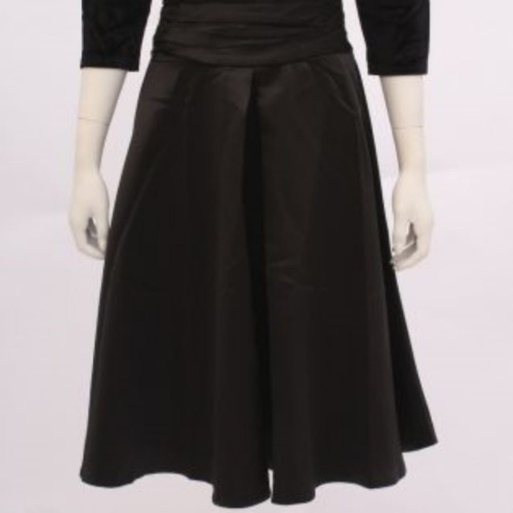 Black Satin Velvet Pin Up Rockabilly Dress M - Picture 5 of 5
